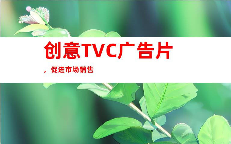 创意TVC广告片，促进市场销售