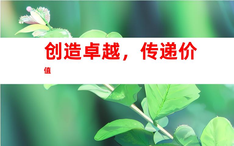 创造卓越，传递价值