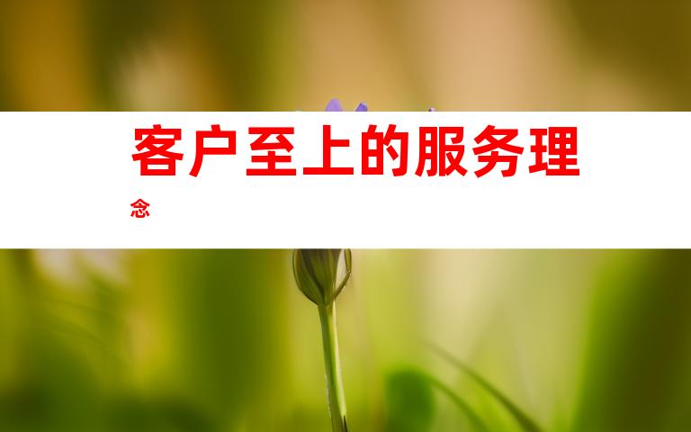 客户至上的服务理念