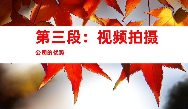 第三段：视频拍摄公司的优势