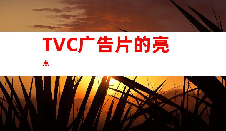 TVC广告片的亮点