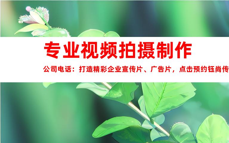 苏州专业视频拍摄制作公司电话：打造精彩企业宣传片、广告片，点击预约钰尚传媒！