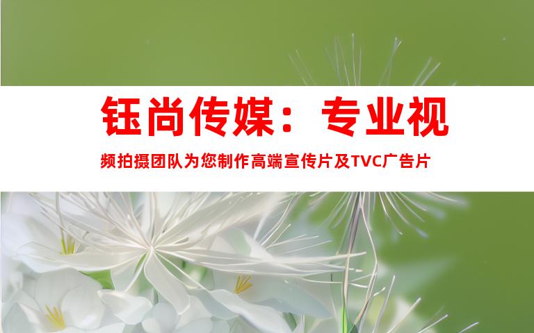 苏州钰尚传媒：专业视频拍摄团队为您制作高端宣传片及TVC广告片