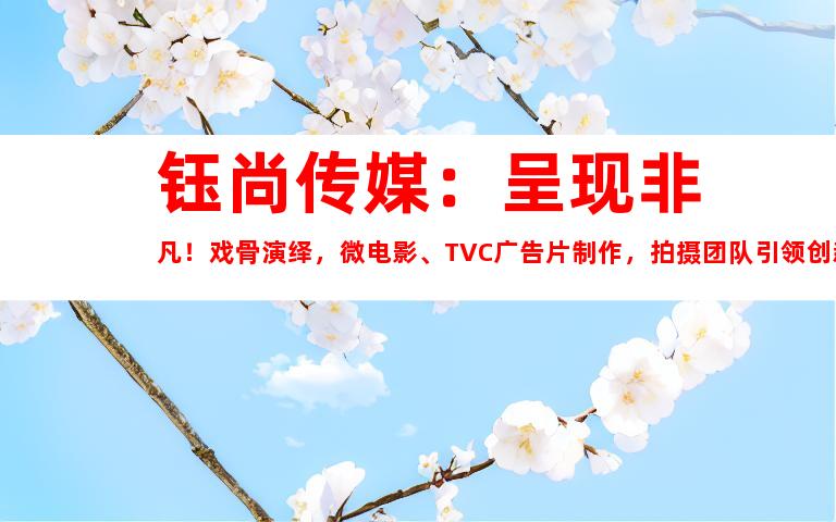 苏州钰尚传媒：呈现非凡！戏骨演绎，微电影、TVC广告片制作，拍摄团队引领创新！